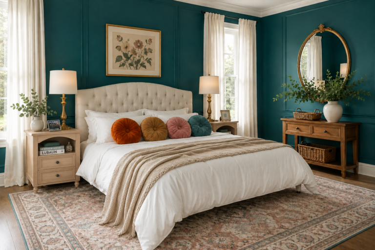 Teal Walls, Brass Accents, and Georgian Drama