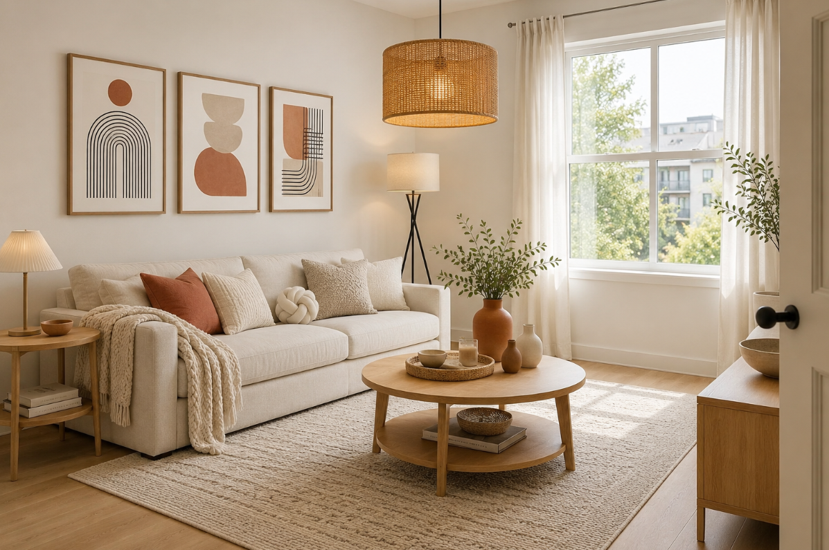 Small Apartment Organic Modern Living Room
