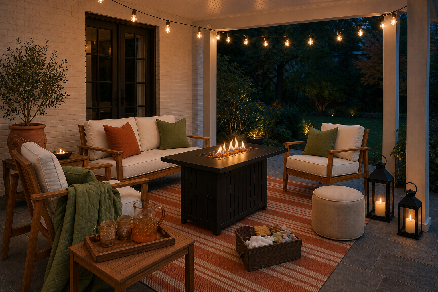 The Fall Patio Lounge That Keeps Hosting Season Going